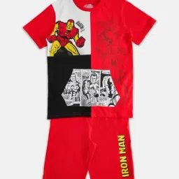 Pantaloons Junior Red Printed T-Shirt with Shorts-image-52
