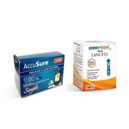 AccuSure Simple Blood Glucose Test Strip - 100 Strips (White)-image-44