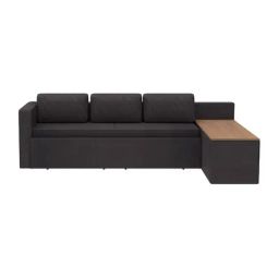 Godrej Interio Attix Quilted Dark Grey Fabric 3 Seater Sofa Cum Bed with Armrest and Storage-image-93
