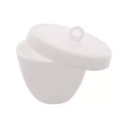 Supertek White Silica Crucible With Lid For Laboratories, Capacity 25 ml, CHSIL1/2-2