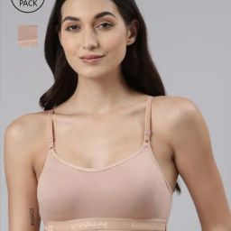 Dollar Missy Beige Cotton Seamless Bra - Pack Of 2-image-2