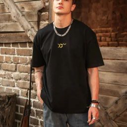 Louis Stitch Black Regular Fit Graphic T-Shirt-image-79