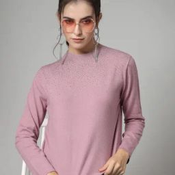 Mafadeny Mauve Embellished Sweater-image-86