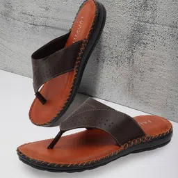 FAUSTO Men Brown Thong Flip-Flops-image-45