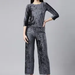 SHOWOFF Grey Striped Co-Ord Set-image-40