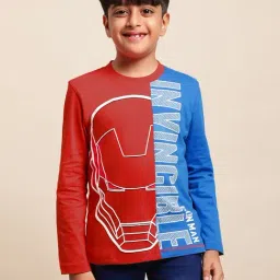 Kidsville Red & Blue Iron Man Print Full Sleeves T-Shirt-picture-11