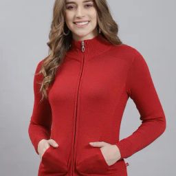 Monte Carlo Red Regular Fit Sweaters-image-19