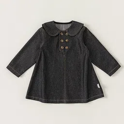 LULU & SKY Girls Long Sleeve Peter Pan Collared A-Line Knee Length Dress-10