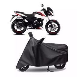 Auto Pearl Polyester Two Wheeler Cover for Bajaj Pulsar 180 (Grey)-image-28