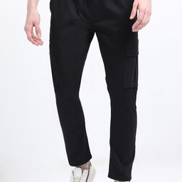 SWISS HORN Men Cotton Stretchable Cargo Track Pants-image-42