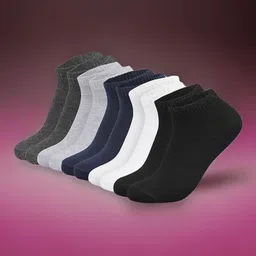 MJE Men Pack Of 5 Cotton Ankle Length Socks-25