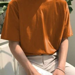 Rigo Oversized Light Brown Loose Fit Print Crew T-Shirt-image-29