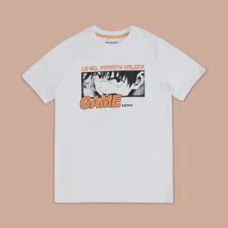 Pantaloons Junior White Cotton Printed T-Shirt-image-69