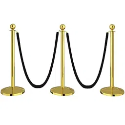 Ladwa Q Manager Barriers for Ensuring Social Distancing Stainless Steel Black, LSI - QPG - BLRP3 (Set of 3)-6