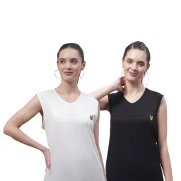 Vimal Jonney White & Black Cotton Logo Print T-Shirt (Pack Of 2)-image-65