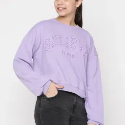 Lil Tomatoes Kids Purple Graphic Print Full Sleeves Sweatshirt-image-38