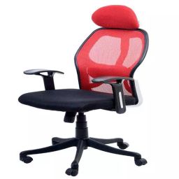 Regent Matrix Net & Metal High Back Black & Red Mesh Chair image 3