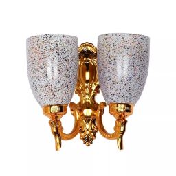 Fos Lighting Traditional Double Wall Sconce with Multicolor Speckled Glass Gold Finish 40 W-picture-25