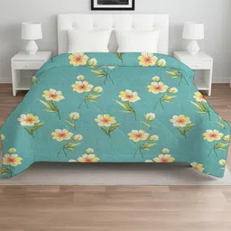 IVAZA Green Floral Microfiber AC Room 210 GSM Double Bed Comforter-image-59