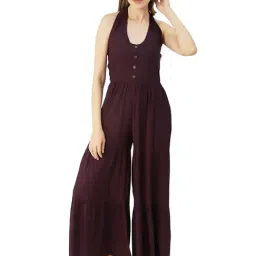 Moomaya Wine Regular Fit Jumpsuit-picture-5