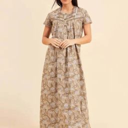 Sweet Dreams Brown Cotton Printed Night Gown-image-78
