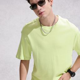 WROGN Pure Cotton Ribbed Oversized T-shirt-picture-18
