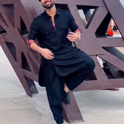 TheEthnic.Co Shirt Collar Jacquard Pathani Kurta-image-27