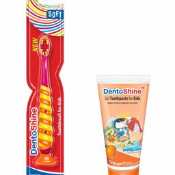 DentoShine Oral Care Combo Toothbrush And Orange Flavored Toothpaste- 80 gm-28