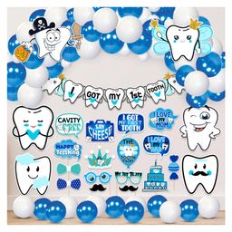 Zyozi I Got My First Tooth Decoration Kit First Tooth Decoration Items Blue - Pack of 65-image-72