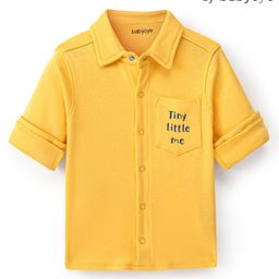 Babyoye 100% Organic Cotton Full Sleeves Shirt with Eco-Jiva Finish Text Print - Yellow-image-98