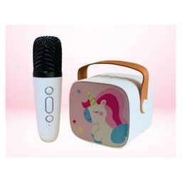 Happy Hues Kids Karaoke Machine-Cute Unicorn Portable Bluetooth Speaker with Wireless Microphone for Kids & Adults - white-20