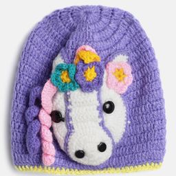 MayRa Knits Unicorn Design Hand Knitted Cap - Blue-image-45
