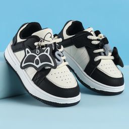 Babyoye Lace Up Casual Shoes With Applique - Black-image-127