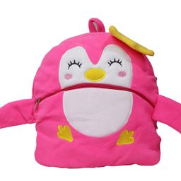 TOYTALES Cute Pingu Backpack for Kids, Cartoon Animal Soft Plush Nursery Bag pack for Children | Mini Travel Bags Pink  -13 Inches-image-4