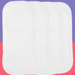 The Cheeky Kidzz Baby Adjustable 4 Layers Microfiber Microflee Bamboo Charcoal Inserts Liners Soakers Boosters For Baby Reusable Cloth Diaper Nappies Quick Dry(0-24 Months)( WHITE - PACK OF 4)-8