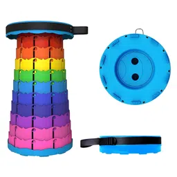 COZY VIBES Portable Folding Telescopic Camping Stool Height Adjustable Plastic Step Hiking Picnic Retractable Seat for Adults/Children/Outdoor/Travel/Indoor/Waiting Area - PACK OF 1 - COLOR MAY VARY-picture-31