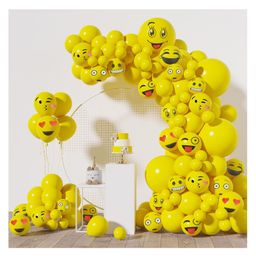 Bubble Trouble Smiley Balloons For Birthday Decoration | Baby Shower Party Decoration | Haldi Ceremony Decoration | Yellow Balloons For Decoration Pack Of 52 Pcs-36