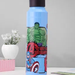 Gluman Marvel Avengers Unica 1000 Stainless Steel Water Bottle Light Blue - 1000 ml-picture-23