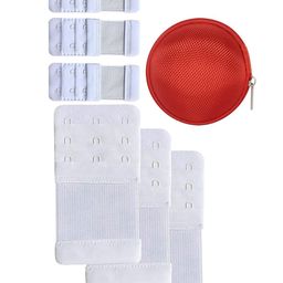 Fabme Pack Of 6 Solid Bra Extender Hooks With Pouch - White-image-50
