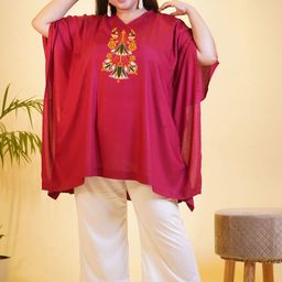 LetsDressUp Plus Size Ethnic Motifs Yoke Design Kaftan Kurta With Palazzos-image-40