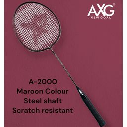 axg new goal AXG Scratch resistant A-2000 Badminton Rackets set Of 4 with 3 Feather Shuttles Badminton Kit (Multicolor) image 3