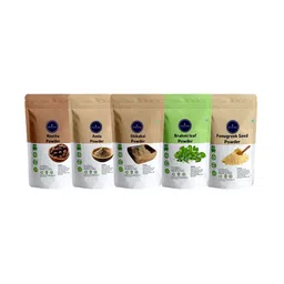 VEDICINE Set Of 5 Amla Reetha Shikakai Brahmi & Fenugreek Powder For Hair Care-75 g Each-32