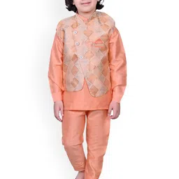 Little Needle Boys Embroidered Regular Thread Work Kurta with Pyjamas-11