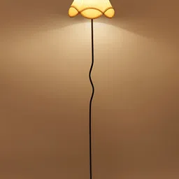 Devansh White & Black Frustum Floor Lamp With Shade image 3