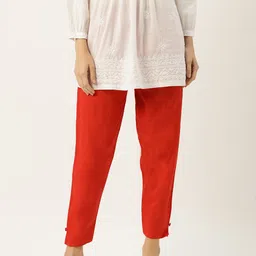 HASRI Women Solid Pure Cotton Trousers-picture-21