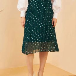 Rare Bottle Green Printed A-Line Skirt-picture-3