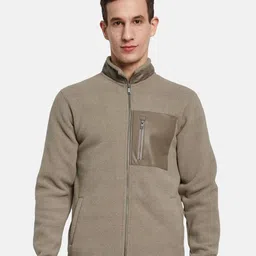 Octave Men Mock Collar Long Sleeves Front-Open Sweatshirt-picture-5