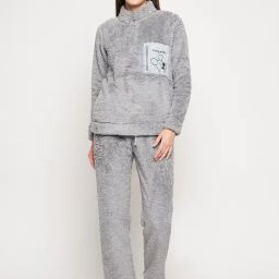 MADAME M Secret Grey Graphic Print Sweatshirt With Pyjamas-image-60