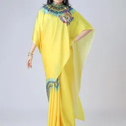 Shopaz Women Satin Kaftan Handsfree Saree With Blouse Piece-image-89