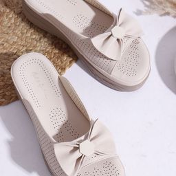 Mast & Harbour Women Open Toe Wedge Sandals with Bows-picture-22